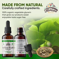Ginkgo Biloba tincture bottle label close-up