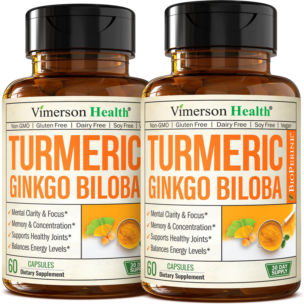 Ginkgo Biloba Turmeric supplement 2-pack front view