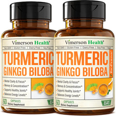 Ginkgo Biloba Turmeric supplement 2-pack front view