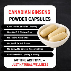 Ginseng powder capsules with packaging