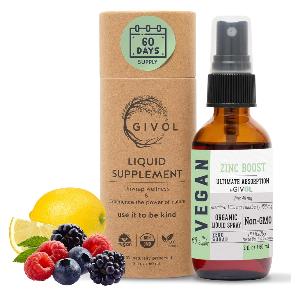 Front view of GIVOL Organic ZINC Boost Mist bottle