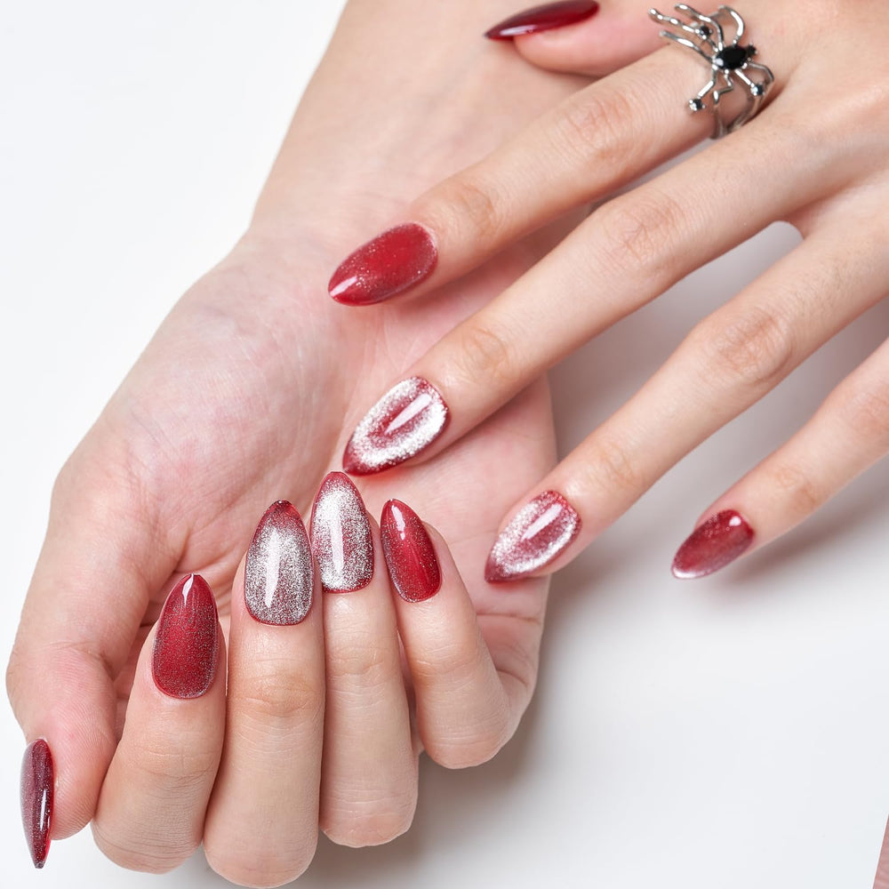 GlamerMaid magnetic glue-on stiletto nails enable quick edits without polish or lamp.