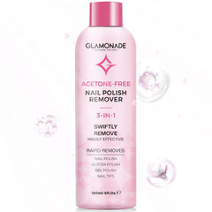 Glamonade bottle with pour cap for controlled gel polish removal at home.