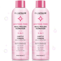 Glamonade gel remover bottle pour for precise application and quick lift.