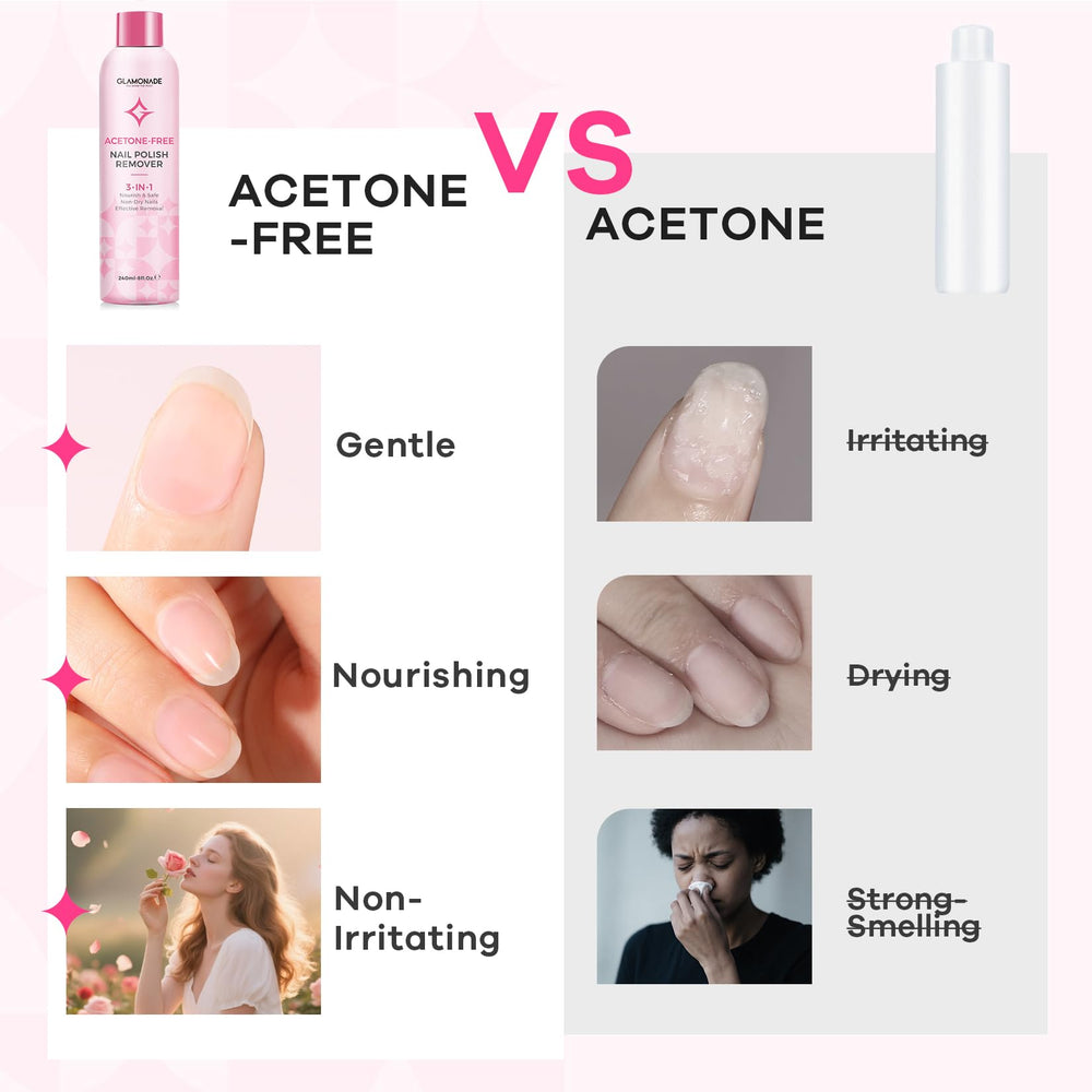 Glamonade remover with cotton wipes supports at-home polish removal.
