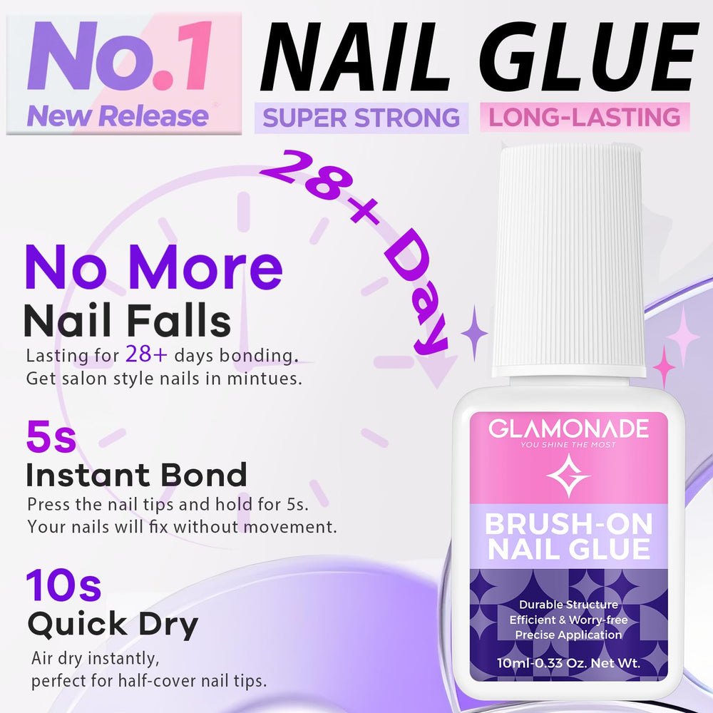 Glamonade precision brush close-up shows fine tip for controlled glue application.