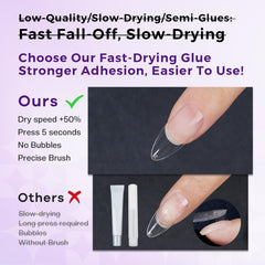 Glamonade press-on nails adhesion demonstrates strong, durable bond.