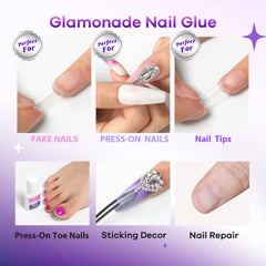 Glamonade travel-friendly packaging fits cosmetic bag for on-the-go nails.