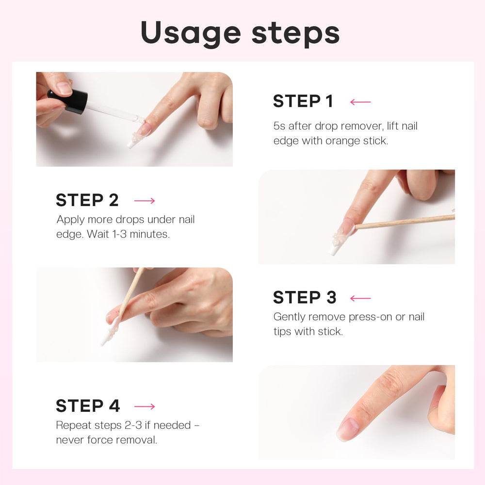 Glamonade versatile adhesive remover for pressed and glued nails.
