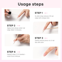 Glamonade versatile adhesive remover for pressed and glued nails.