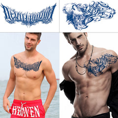 Glaryyears wings-and-letters tattoo sheet for striking, personalized body art.