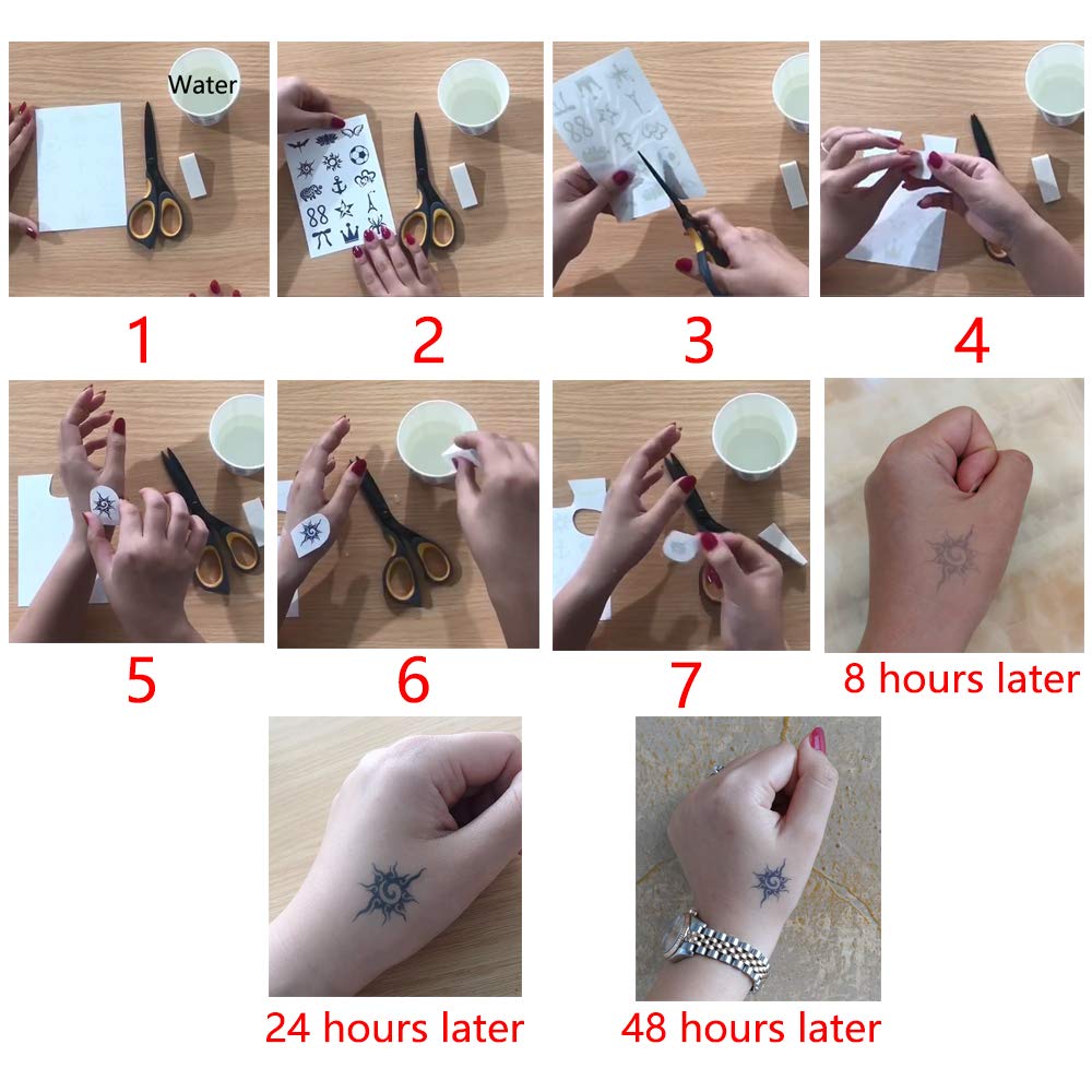 Glaryyears four-sheet-packaging tattoo set provides versatile design options.