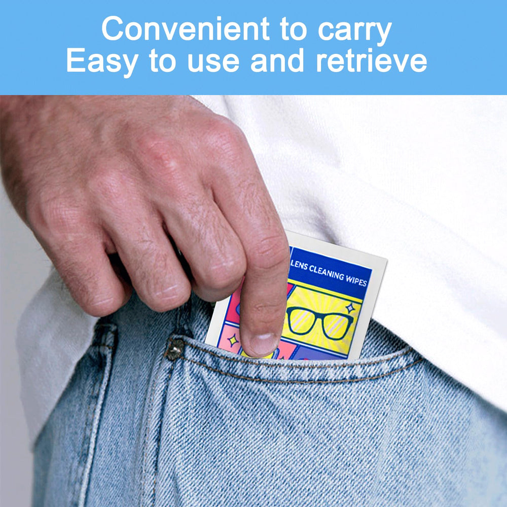 Wipes cleaning glasses, camera lenses, and electronic screens