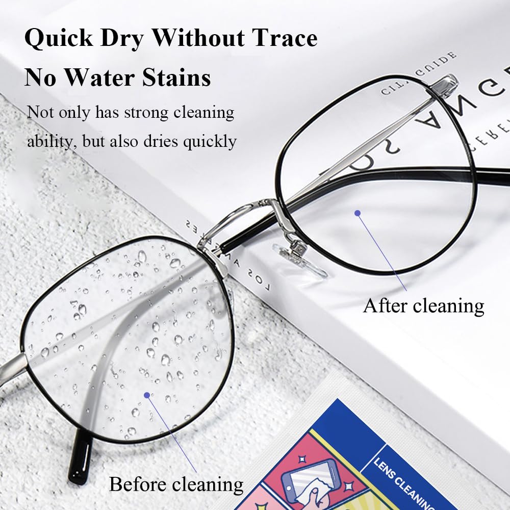 Glasses cleaning wipes in protective packaging