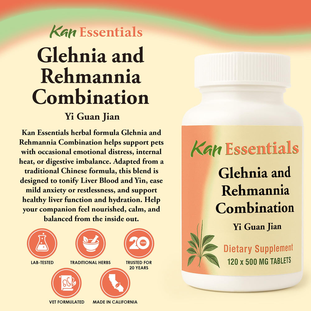Glehnia and Rehmannia Combination 120 tabs bottle with Kan Essentials branding