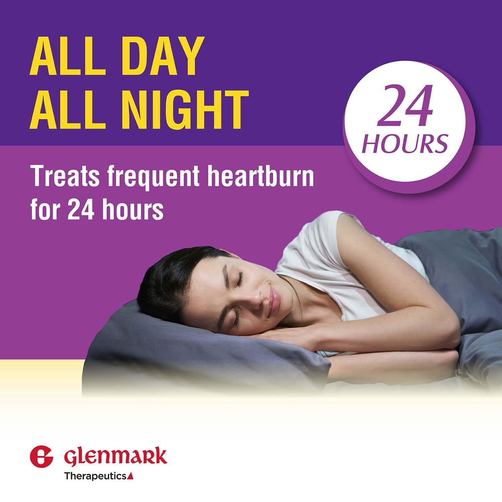 Heartburn symptom relief visualization using Glenmark esomeprazole on stomach comfort journey.