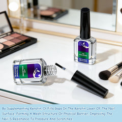 Glimmerella Nail Care Serum being applied during routine.
