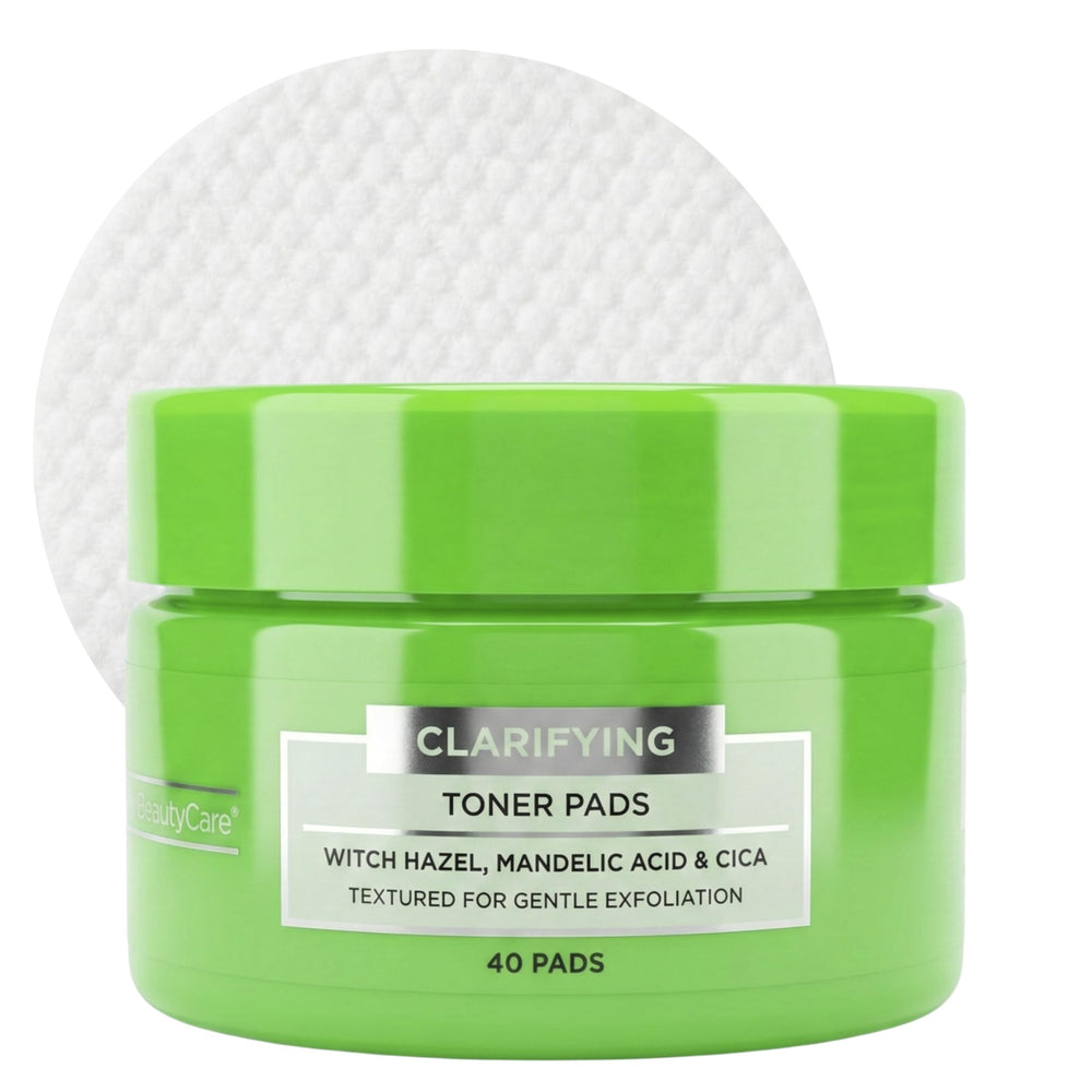 Global Beauty Care Clarifying Toner Pads packaging for daily skincare routine.