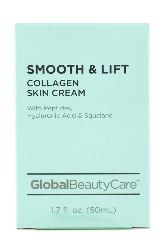 Global Beauty Care Smooth & Lift Collagen Cream bottle for daily hydration.