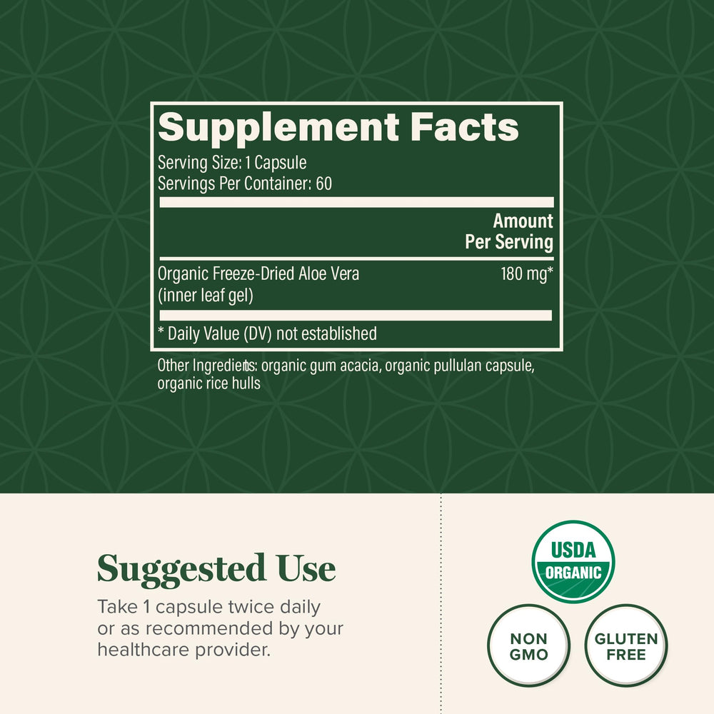 Graphic showing gut health benefits from Aloe Vera