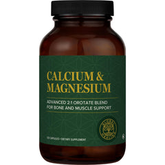 Front view of Global Healing Calcium and Magnesium Orotate bottle