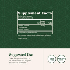 Close-up shot of 60 activated charcoal capsules - product image 2
