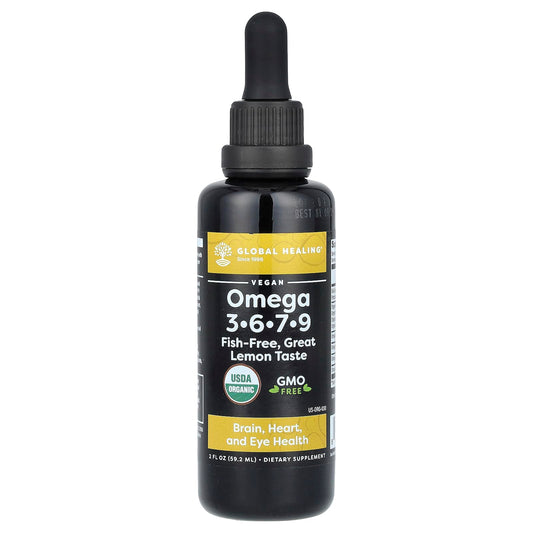Global Healing Omega 3-6-7-9 Seaberry CO2 Extract bottle - 2 fl oz