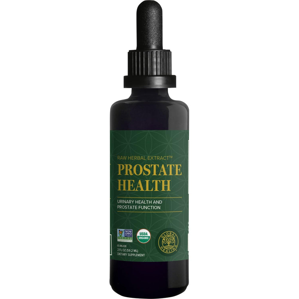 Bottle of Global Healing Organic Prostate Health supplement