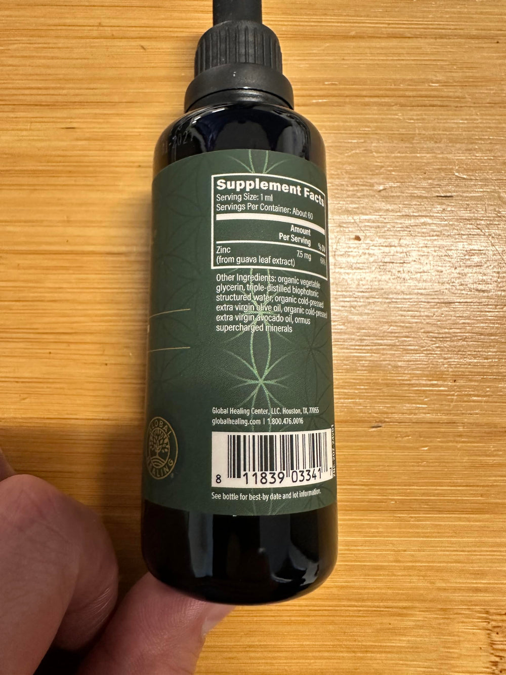 2 fl oz zinc liquid bottle with dropper for easy dosing