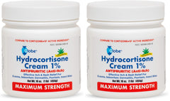 Globe Hydrocortisone 1% Aloe jar front for quick itch relief on irritated skin.