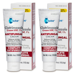 Globe pharmacist-recommendation badge signals trusted antifungal care.