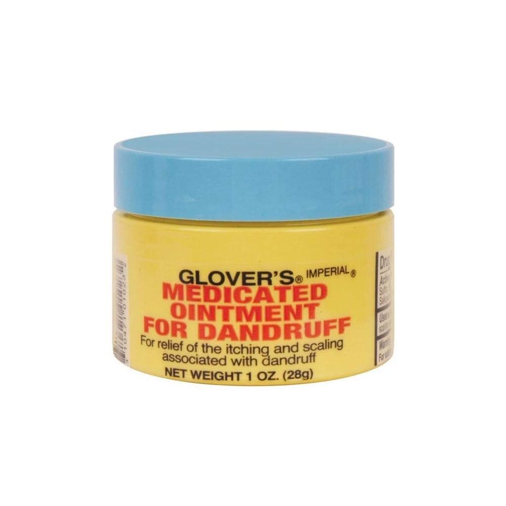 Glover's Medicated Ointment for Dandruff bottle supports scalp care.