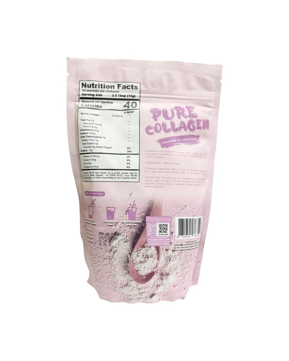 Dissolving unflavored marine collagen powder in a beverage