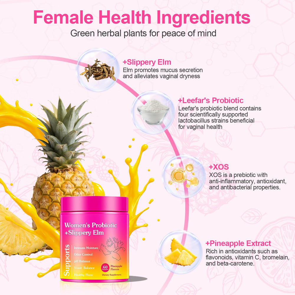 Probiotic blend with Slippery Elm extract in gummies