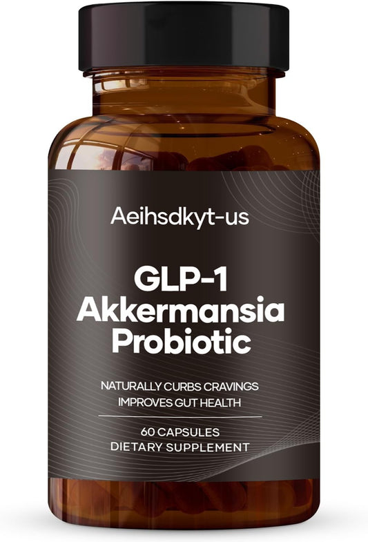 GLP-1 supplement hero image with bottle and 60 capsules for men and women