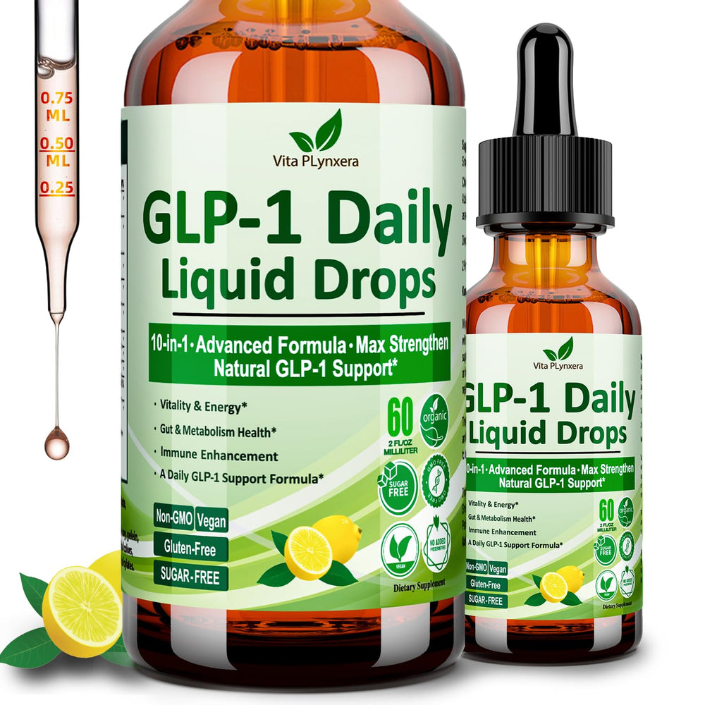 GLP-1 Support Liquid Drops bottle on white background