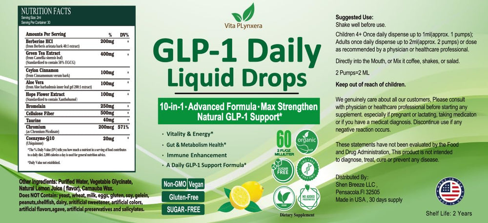 Supplement facts panel close-up
