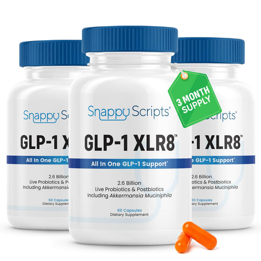 Front view of GLP-1 XLR8 bottle