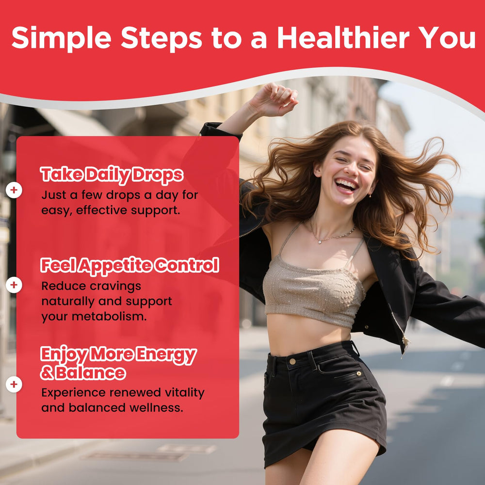 Lifestyle graphic promoting metabolism and gut health with GLP-1 drops