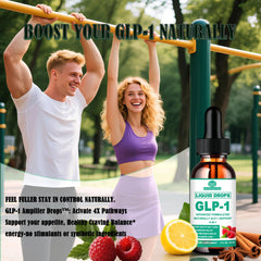 Bottle with GLP-1 Drops branding and dropper