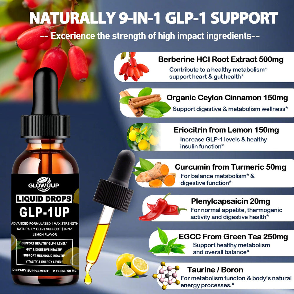 Vegan, sugar-free, dairy-free, gluten-free GLP-1 Drops information.