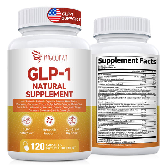 GLP-1 supplement bottle for men and women, 120 capsules