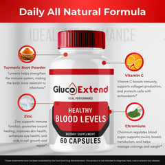 Official Gluco Extend Health Capsules 3-pack packaging
