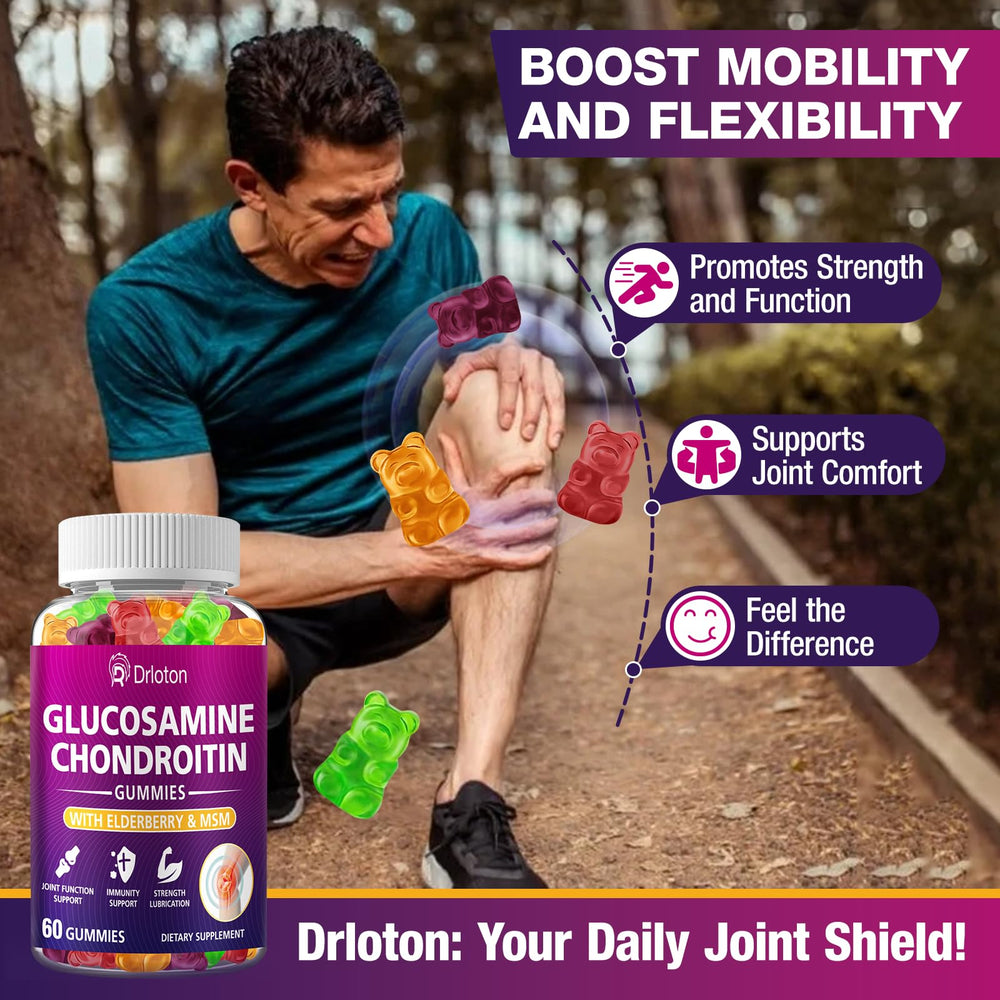 Bottle shot of glucosamine chondroitin gummies 120 gummies pack