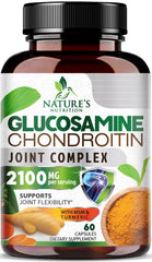 Front view of Glucosamine Chondroitin MSM 2100mg capsules bottle