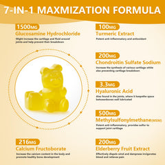 Gummies ingredients including glucosamine chondroitin MSM elderberry turmeric