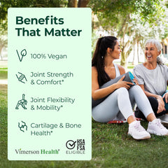 Highlighted vegan Glucosamine, Phytodroitin and MSM ingredients