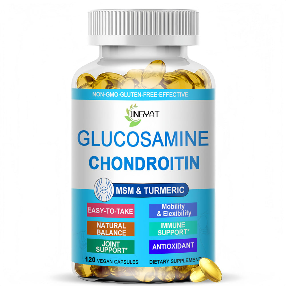 Hero image of Glucosamine Chondroitin Softgels bottle with label