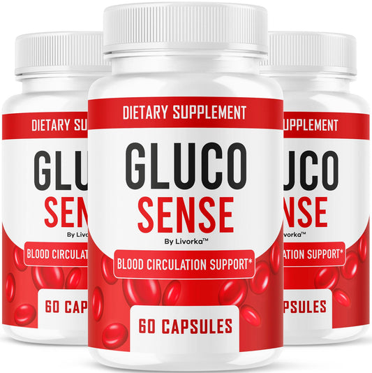 GlucoSense 3-pack bottle – front view