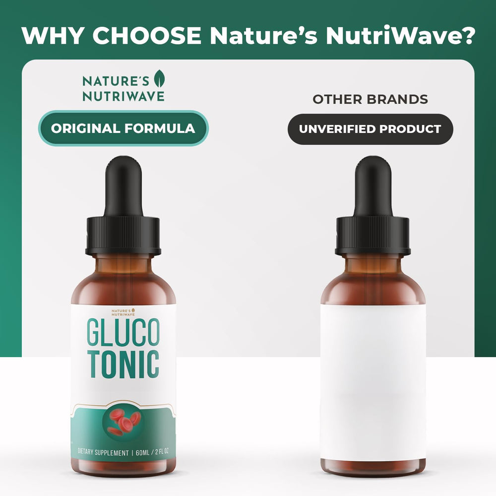 Non-GMO GlucoTonic label and packaging